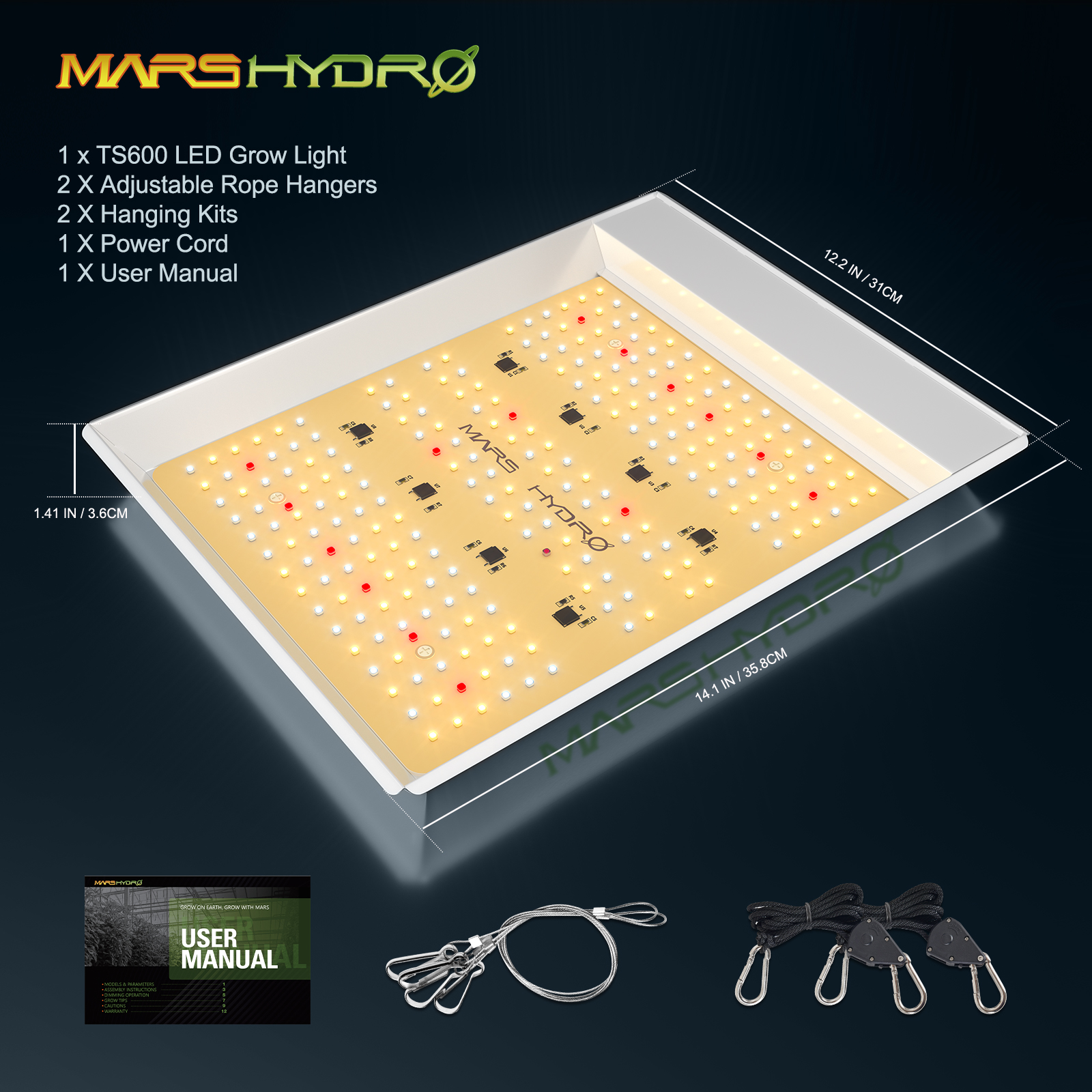 Mars Hydro TS 600（範囲60×60CM / 90W）植物育成LEDライト