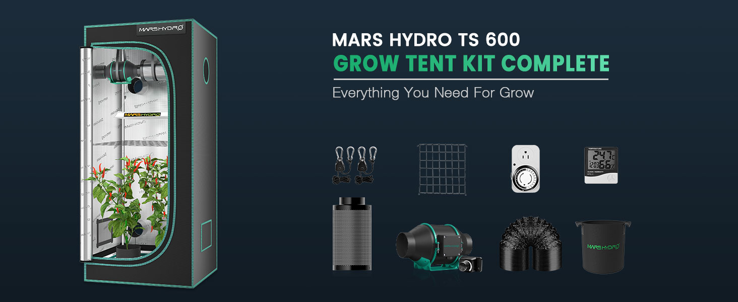 Mars Hydro All-in-one Grow Tent Kits - TS600 led with 60x60x140cm Tent