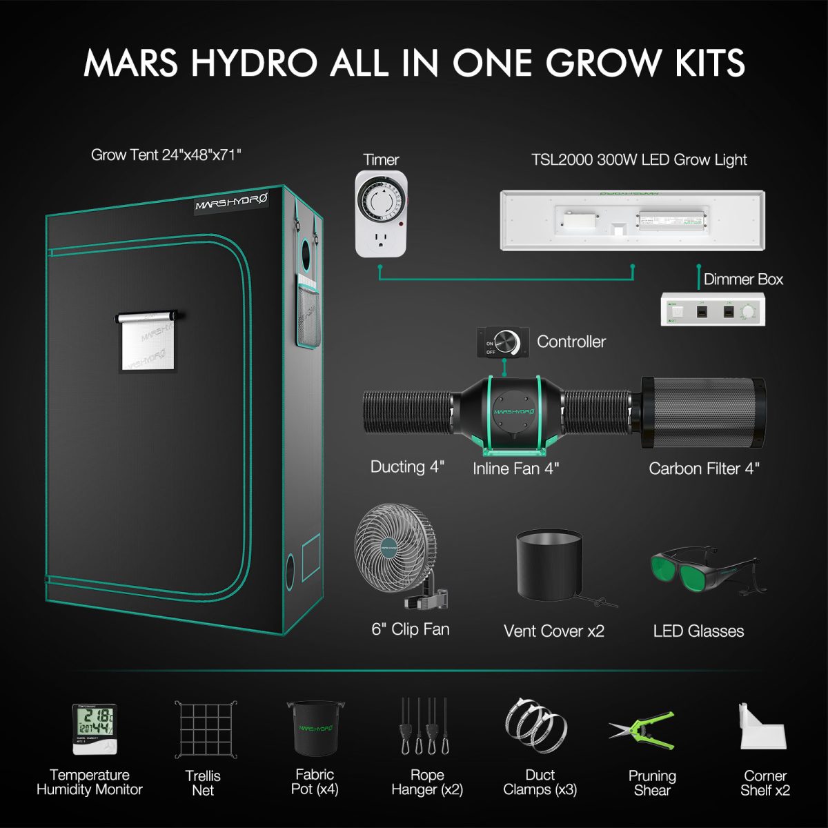 MARS HYDRO 完全な成長テントキット MARS HYDRO 完全な成長テントキット