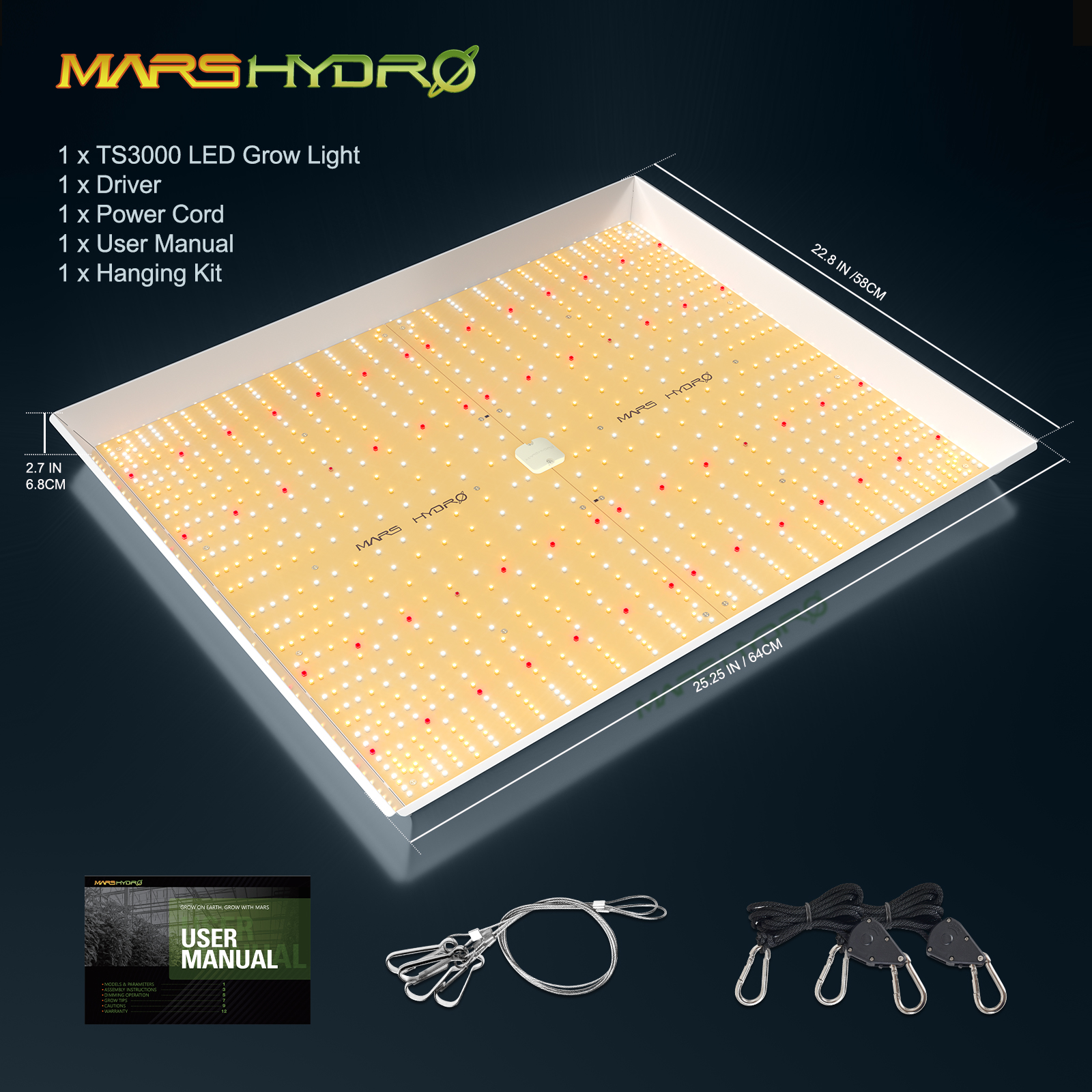 Mars Hydro TS 3000（範囲150x150CM / 405W）植物育成LEDライト